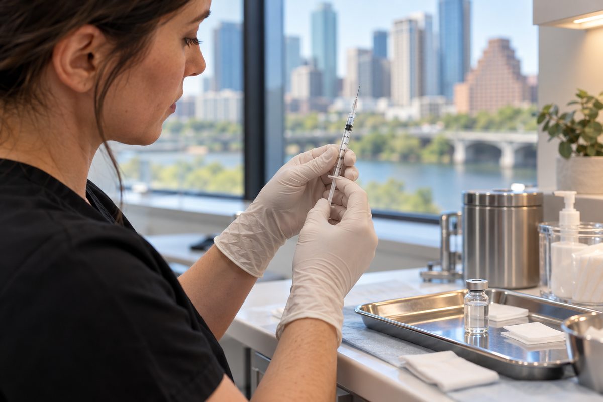 Precision neurotoxin syringe calibrated by unit for cosmetic injection