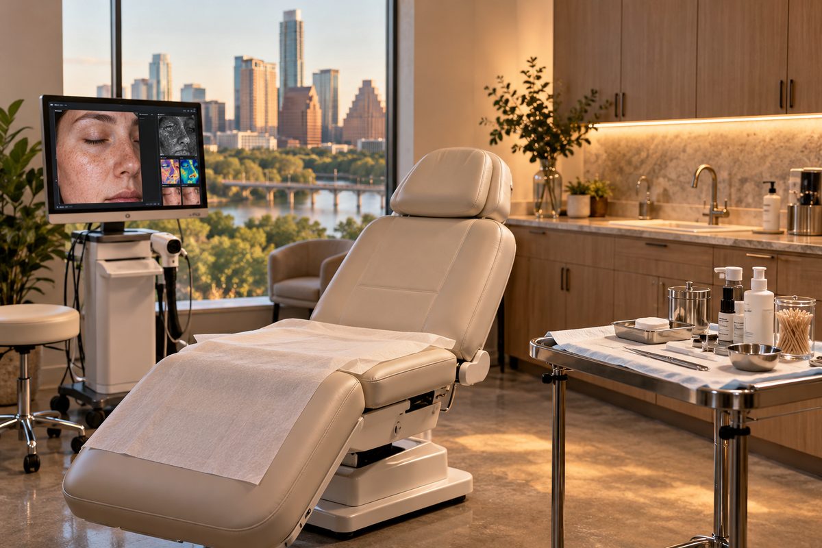 Dedicated clinical treatment cabin at Zenita Skin practice in downtown Austin